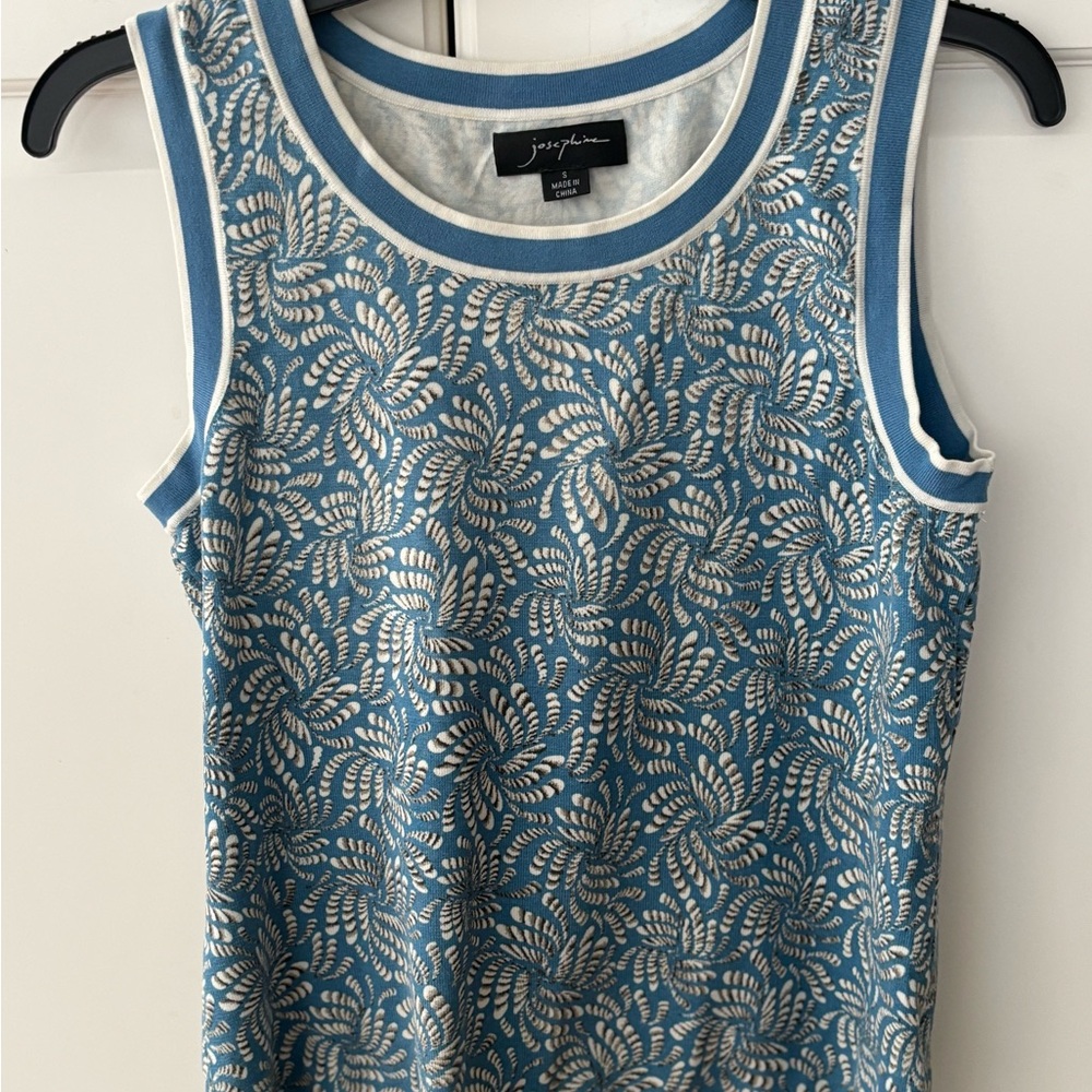 Josephine Woman Size S Sleeveless Blouse Silk Blend Knit Stretch‎ Office